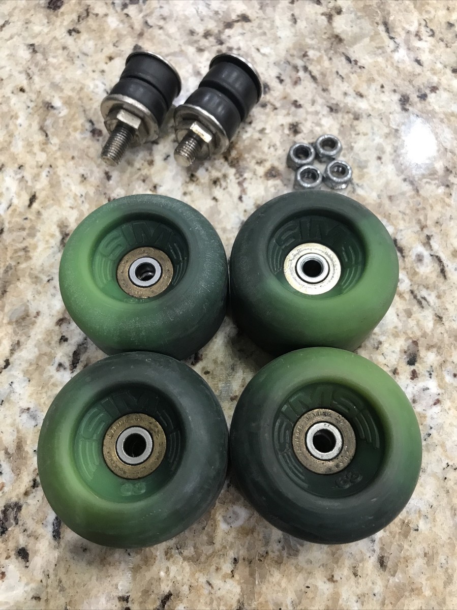 Vintage Green Two Tone Sims 63 Skateboard Roller skate Wheels