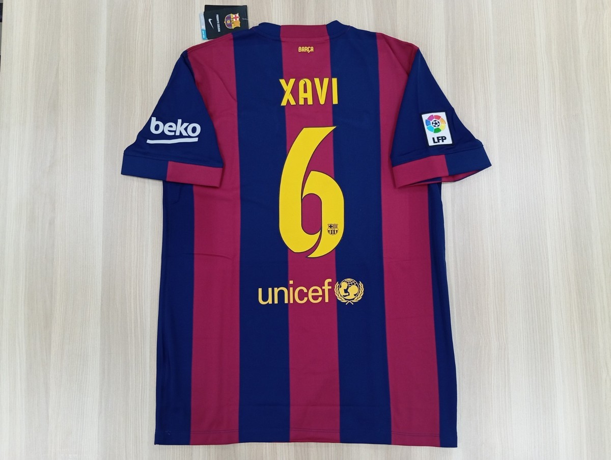 Nike Barcelona 14/15 Xavi 6 Home Stadium Jersey (US L Size