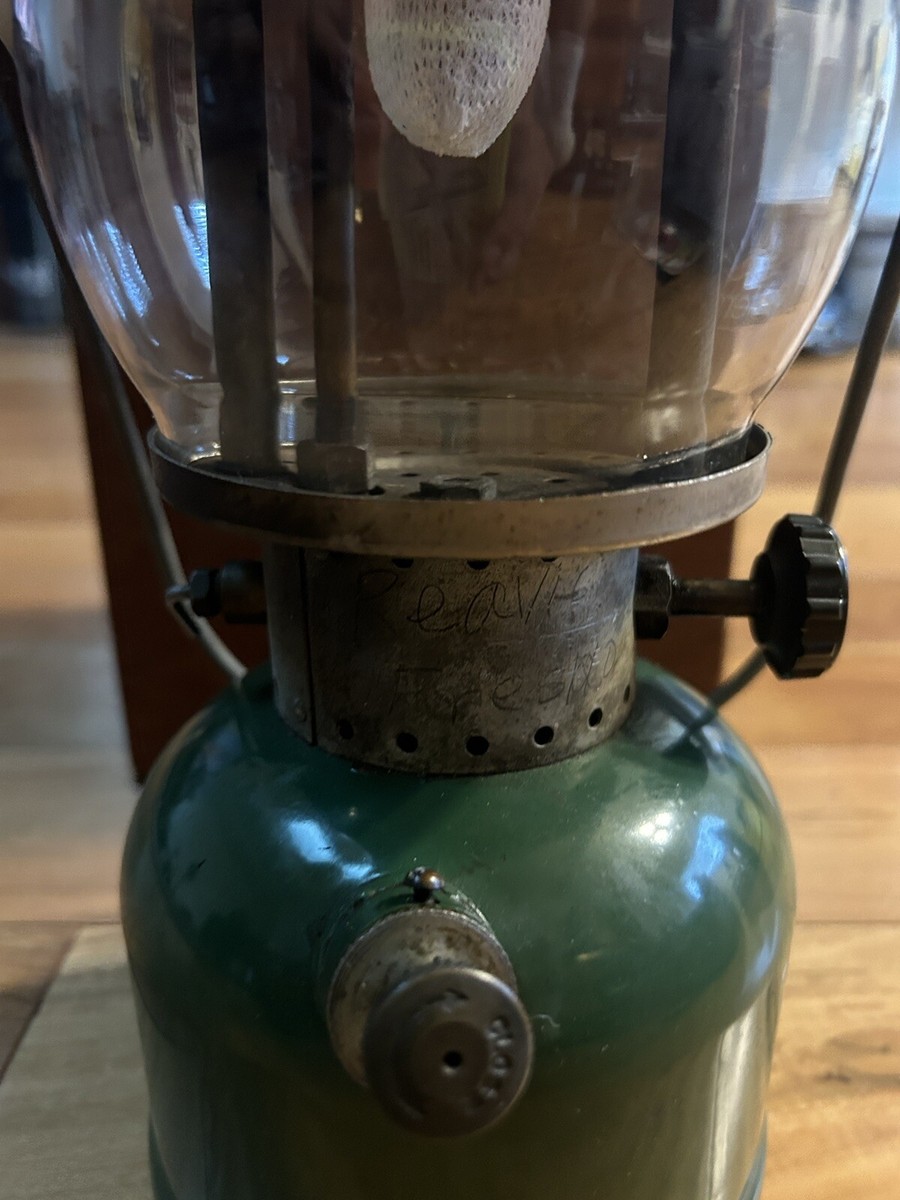 Vintage Green Coleman Model 242C Lantern 1934 With Custom Wooden