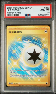 PSA 10 GEM Mint Jet Energy 252/191 Gold Hyper Rare - Pokémon SV08