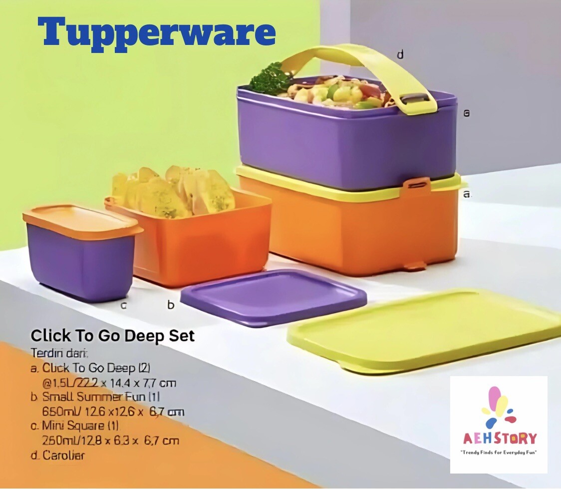 Tupperware Click To Go Stackable Containers – Lunch, Picnic & Meal