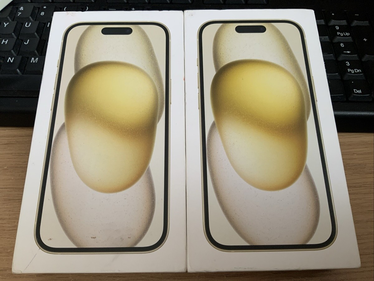 Genuine Apple iPhone 15 128GB Yellow Empty Box grade C condition