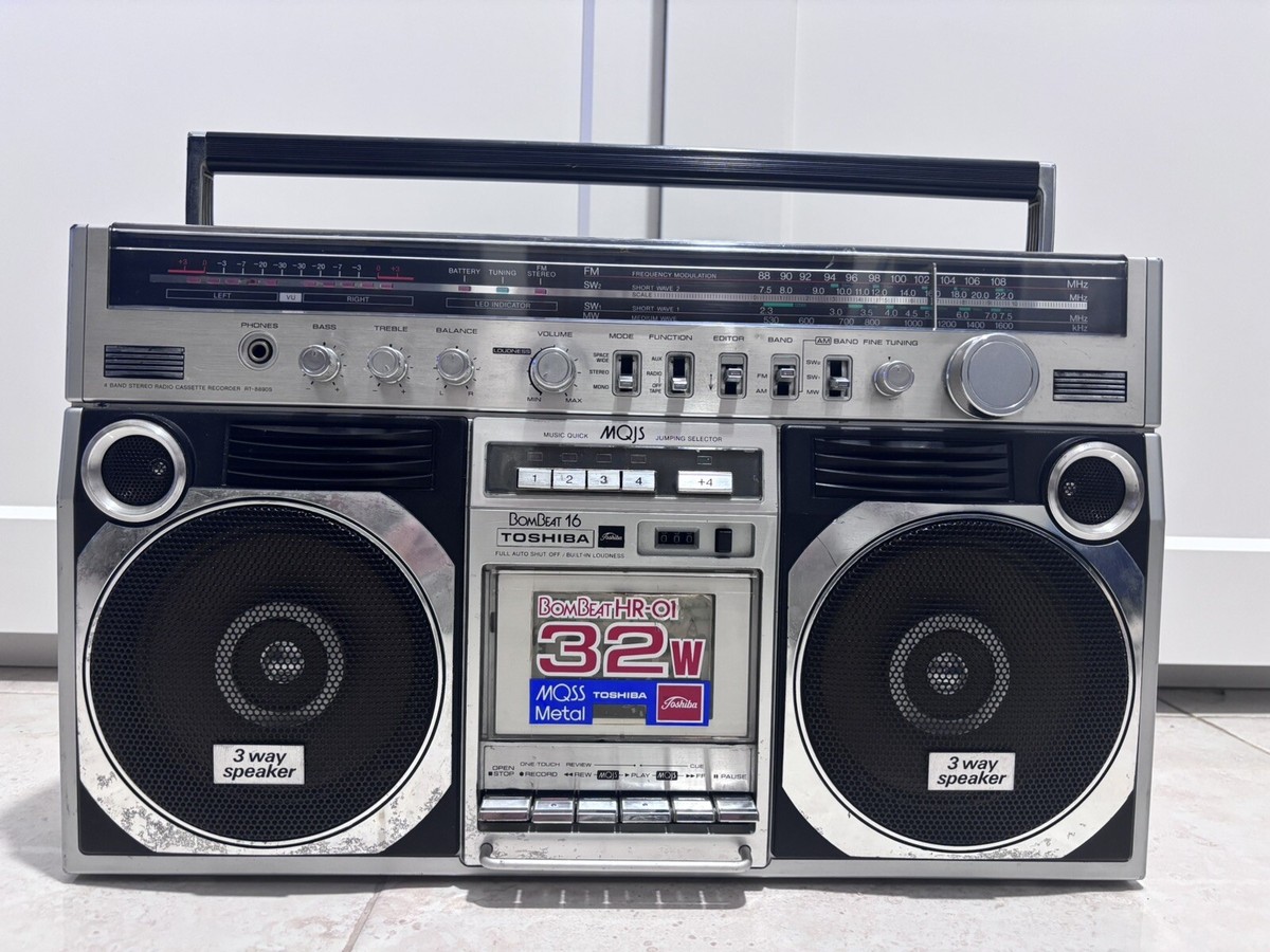 Vintage Toshiba BomBeat 16 With Three Way Speakers On Both Sides