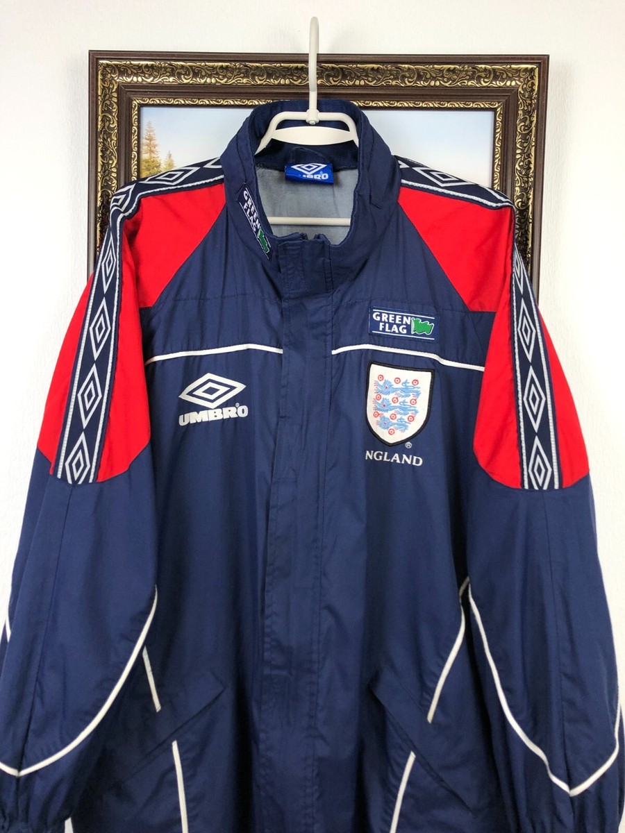 Vintage 90's Umbro England Green Flag Jacket Mens Track Top