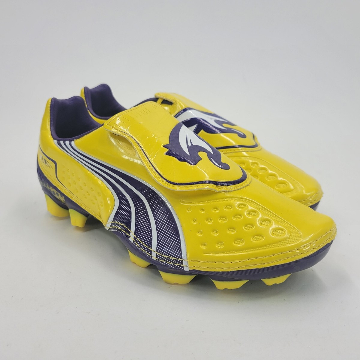 Puma V1.11 i FG Jr Boys Soccer Boots Firm Ground Yellow Purple