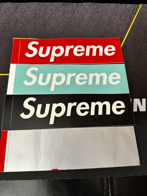 Supreme Box Logo Lot Of 4 Tiffany Black Red Scratch Off | eBay
