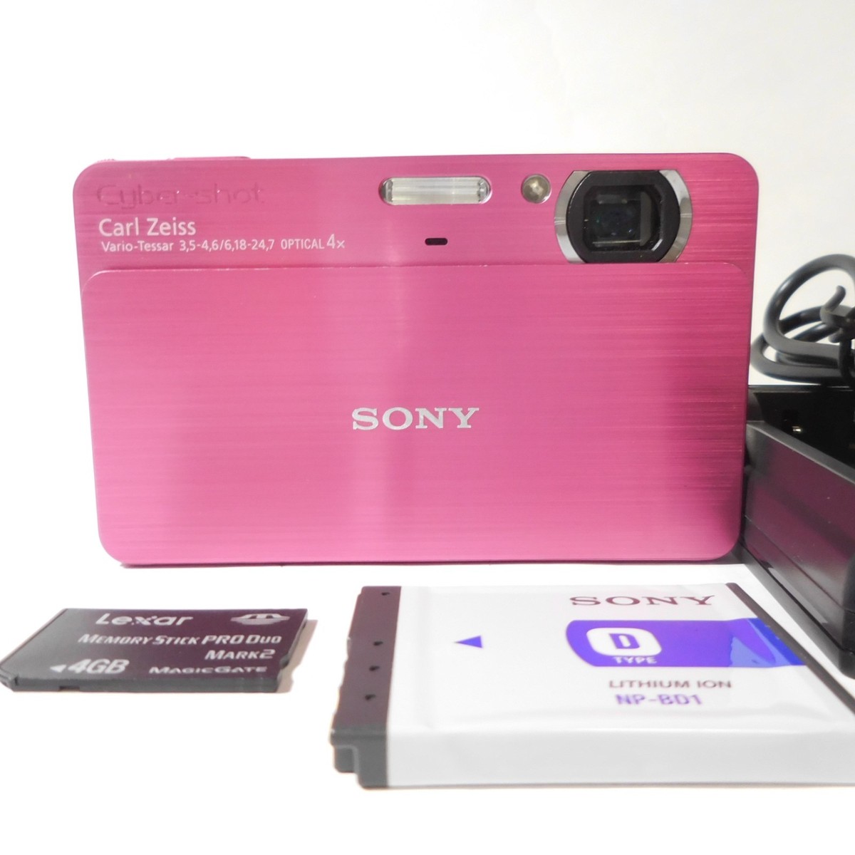 SONY Cyber-shot DSC-T700 Pink Red Camera w/Battery Charger Memory