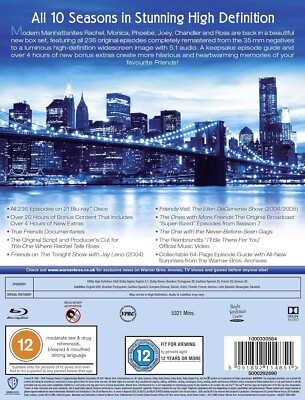 Friends: The Complete Series Blu-ray [Region Free] Seasons 1-10