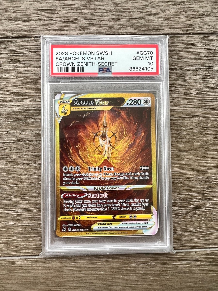 PSA 10 Gem Mint Pokemon TCG Arceus VSTAR GG70/GG70 Crown Zenith