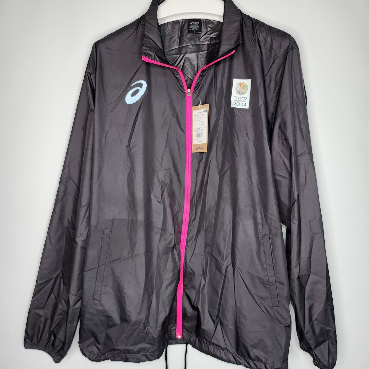 ASICS Tokyo Marathon 2024 Black Zip Jacket 2XL Windbreaker Japan