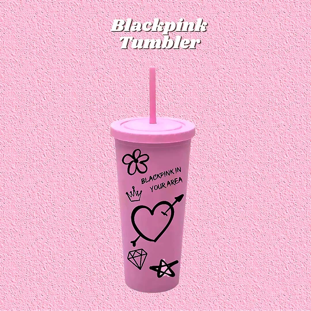 BLACKPINK Tumbler Cup 700ml with Straw – Kpop Water Bottle