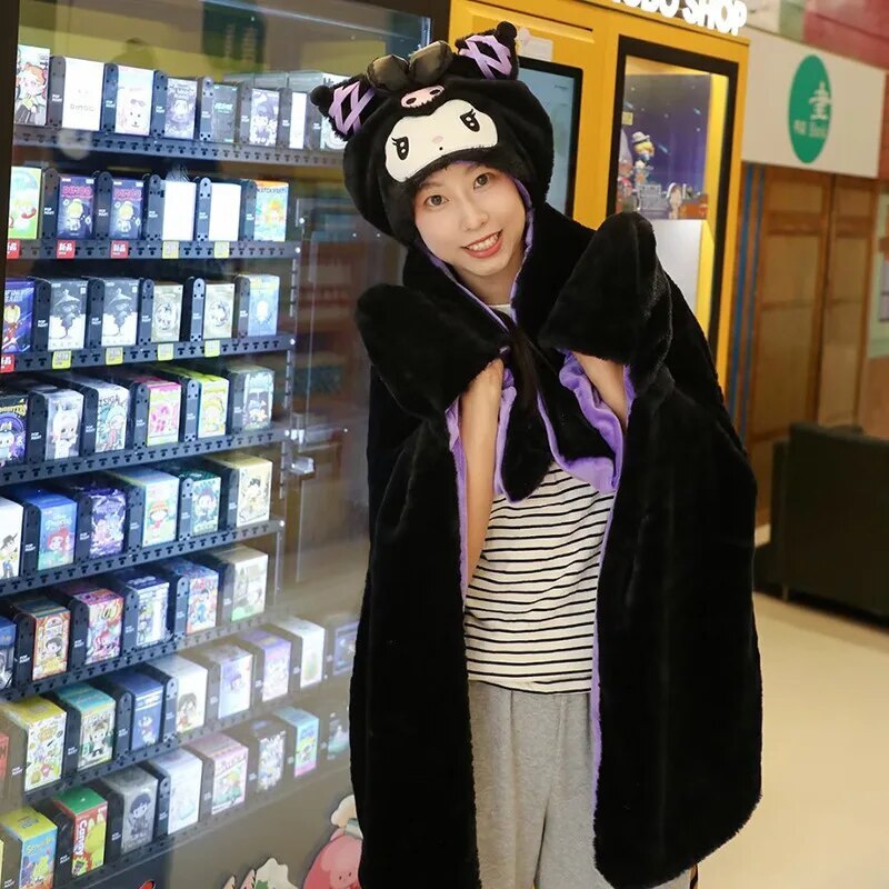 My Melody Kuromi Hooded Cloak Home Blanket Cape Air Conditioning