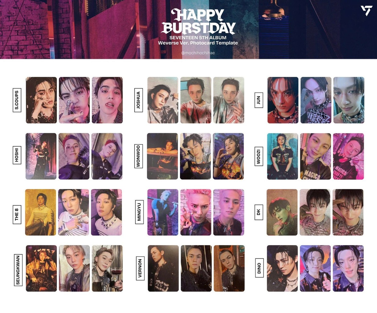 SEVENTEEN HAPPY BURSTDAY album PHOTOCARD WEVERSE VER OFFICIAL | eBay