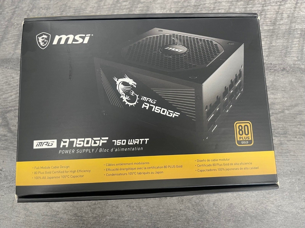 MSI MPG A750GF, 80 GOLD Full Modular Gaming PSU, Japanese