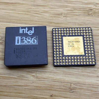Intel 386DX-20 Mhz Double Sigma PGA Processor i386 A80386 386 CPU
