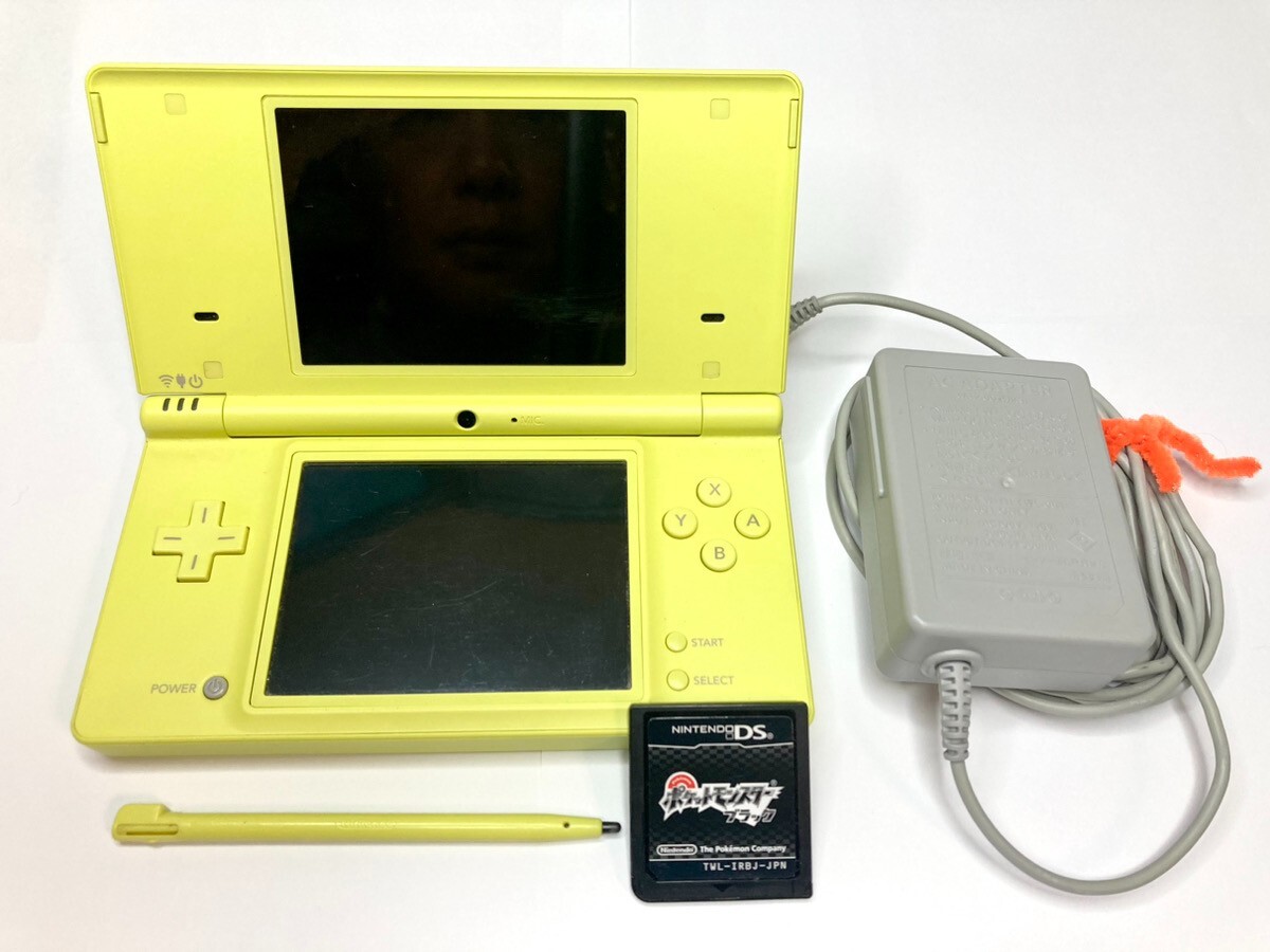 Nintendo DSi Lime Green TWL-001 with Pokemon Black Charger F/S
