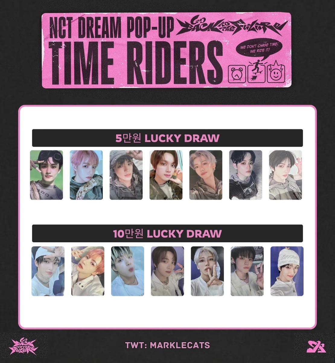NCT DREAM GO BACK TO THE FUTURE POP UP TIME RIDERS LUCKY DRAW