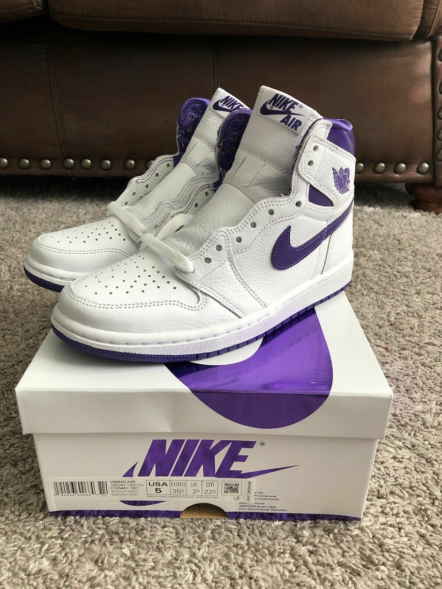 Jordan 1 Retro High OG Metallic Court Purple CD0461-151 Size 5W
