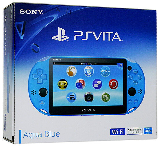 USED PS Playstation vita Wi-Fi model AQUA BLUE with all items ZA23