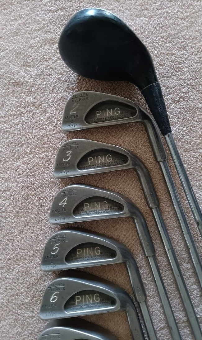TZ GOLF - VINTAGE RARE Ping Karsten I BLACK Dot 3W, 2-W, 10 Club