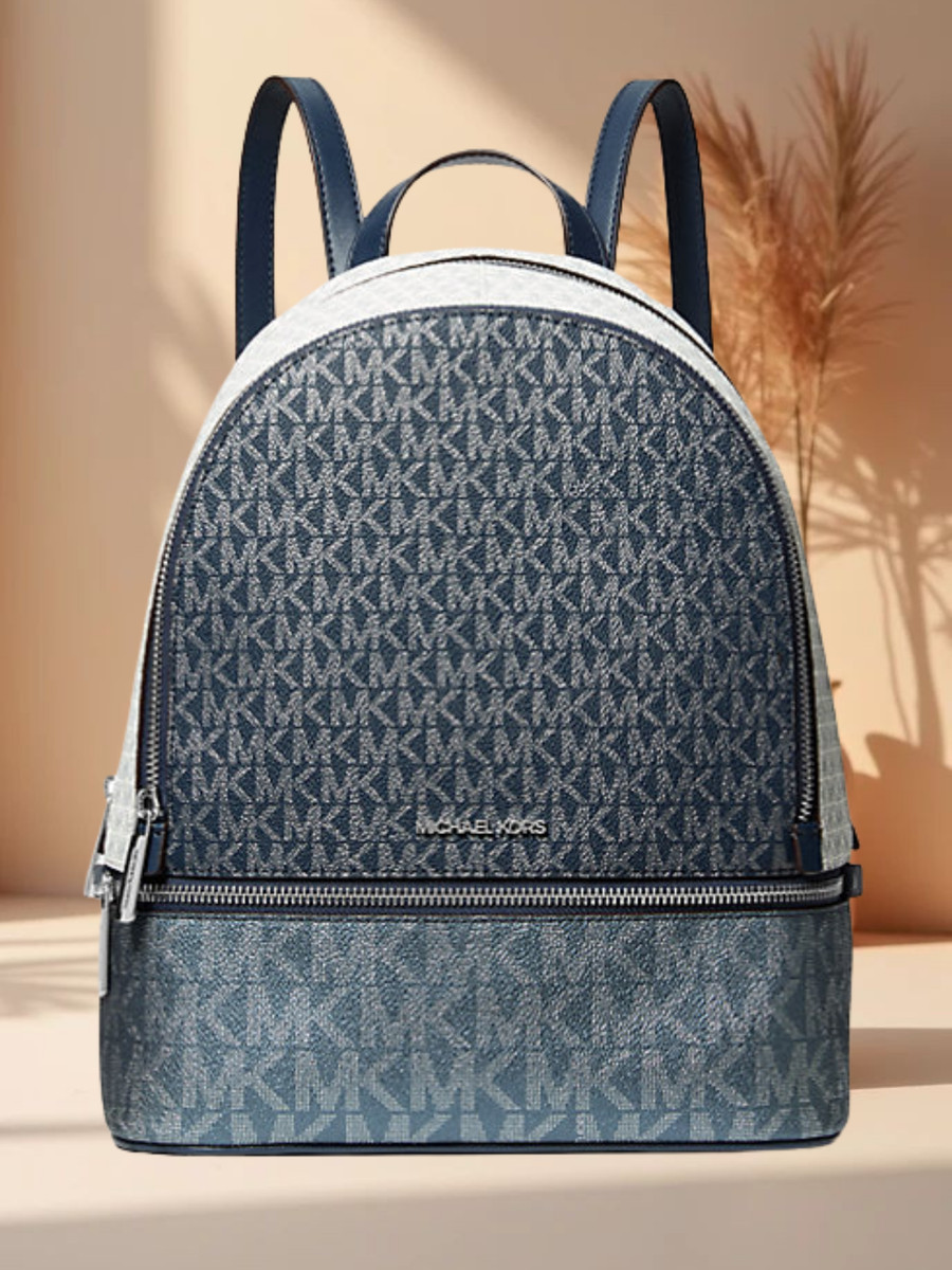 Michael Kors Rhea Medium Metallic Signature MK Logo Women's