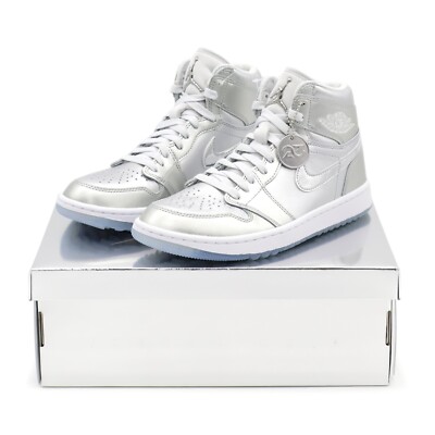 FD6815-001 Nike Air Jordan 1 High Golf Gift Giving Metallic Silver