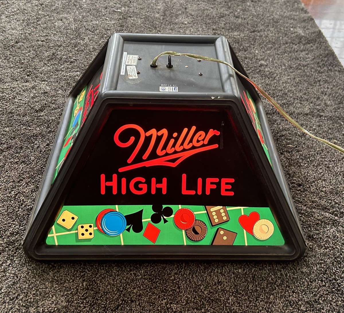 Vintage 1990 Miller High Life Beer Hanging Pool Table Light