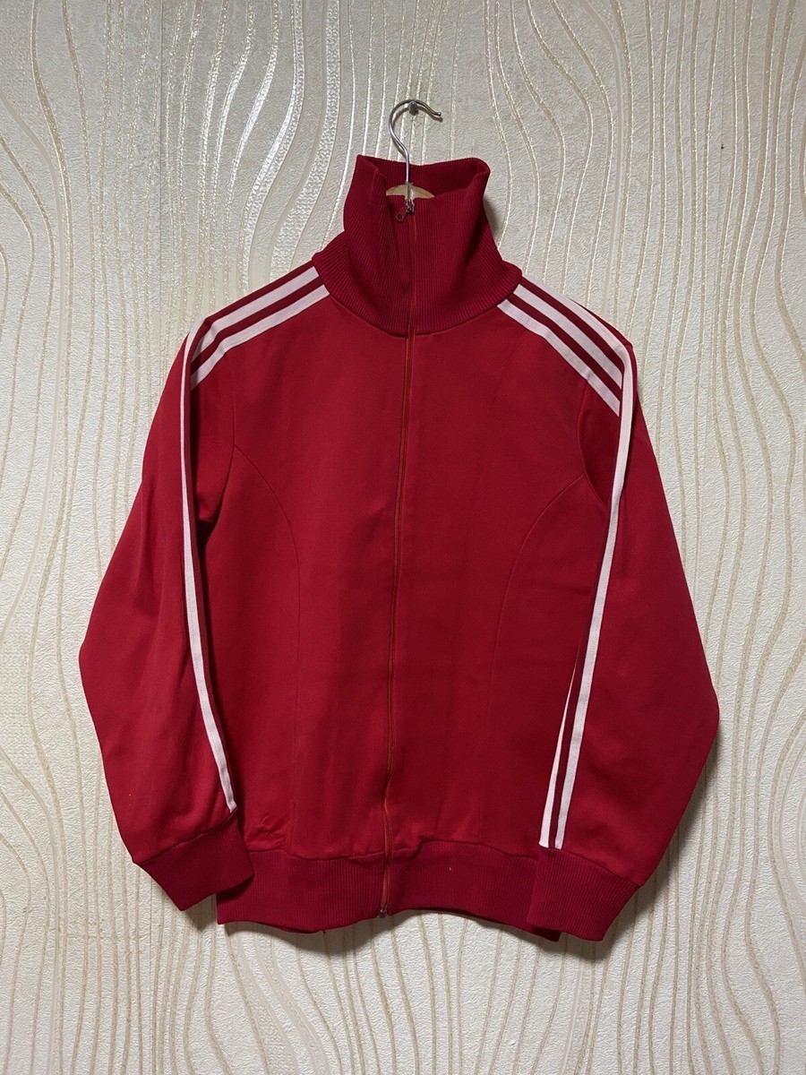 1980s ADIDAS VINTAGE JACKET sz 5 MEN MADE IN YUGOSLAVIA RED WHITE
