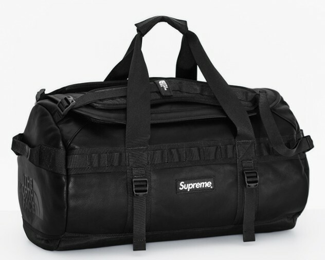 Supreme North Face Leather Base Camp Duffle Black FW17 Pocono