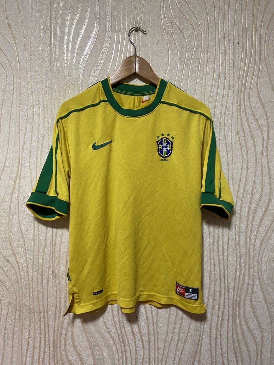 BRAZIL 1998 1999 HOME FOOTBALL SHIRT SOCCER JERSEY NIKE sz S MEN