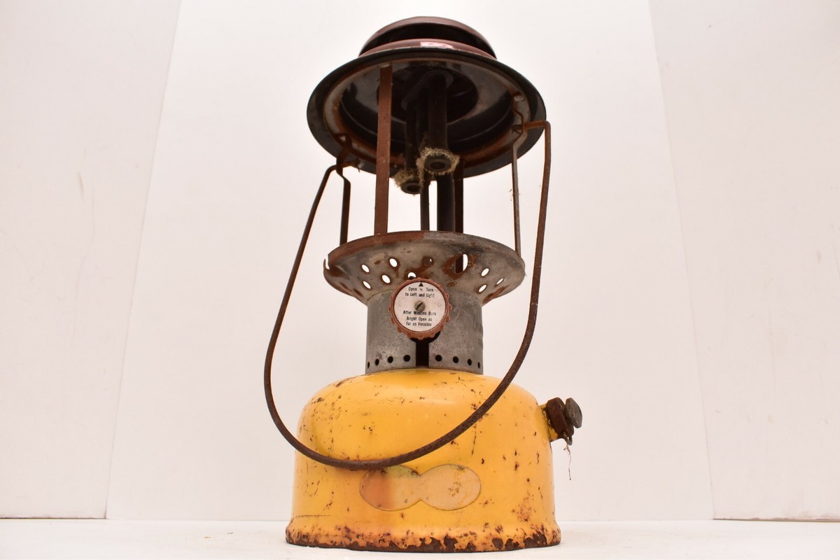 rare Vintage Duracamp 732 Lantern Camping Brown Yellow dura camp
