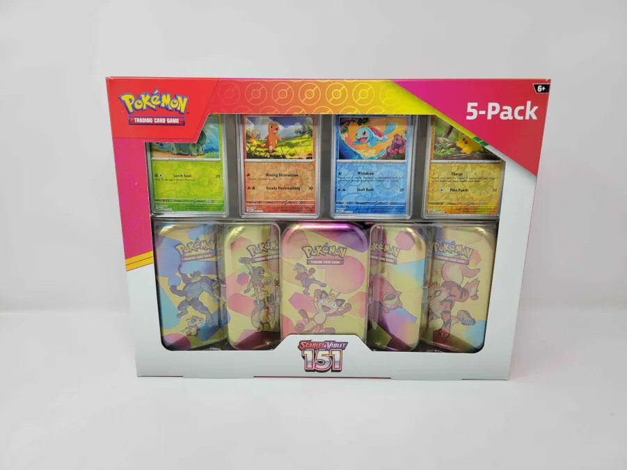✨ Pokemon Scarlet & Violet - 151 (5-Pack) Mini Tins w/ 4 Promos