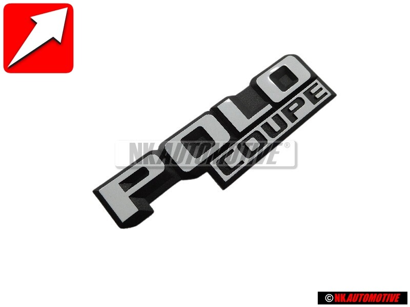 Original VW POLO COUPE Rear Boot Badge Emblem Satin Black/White