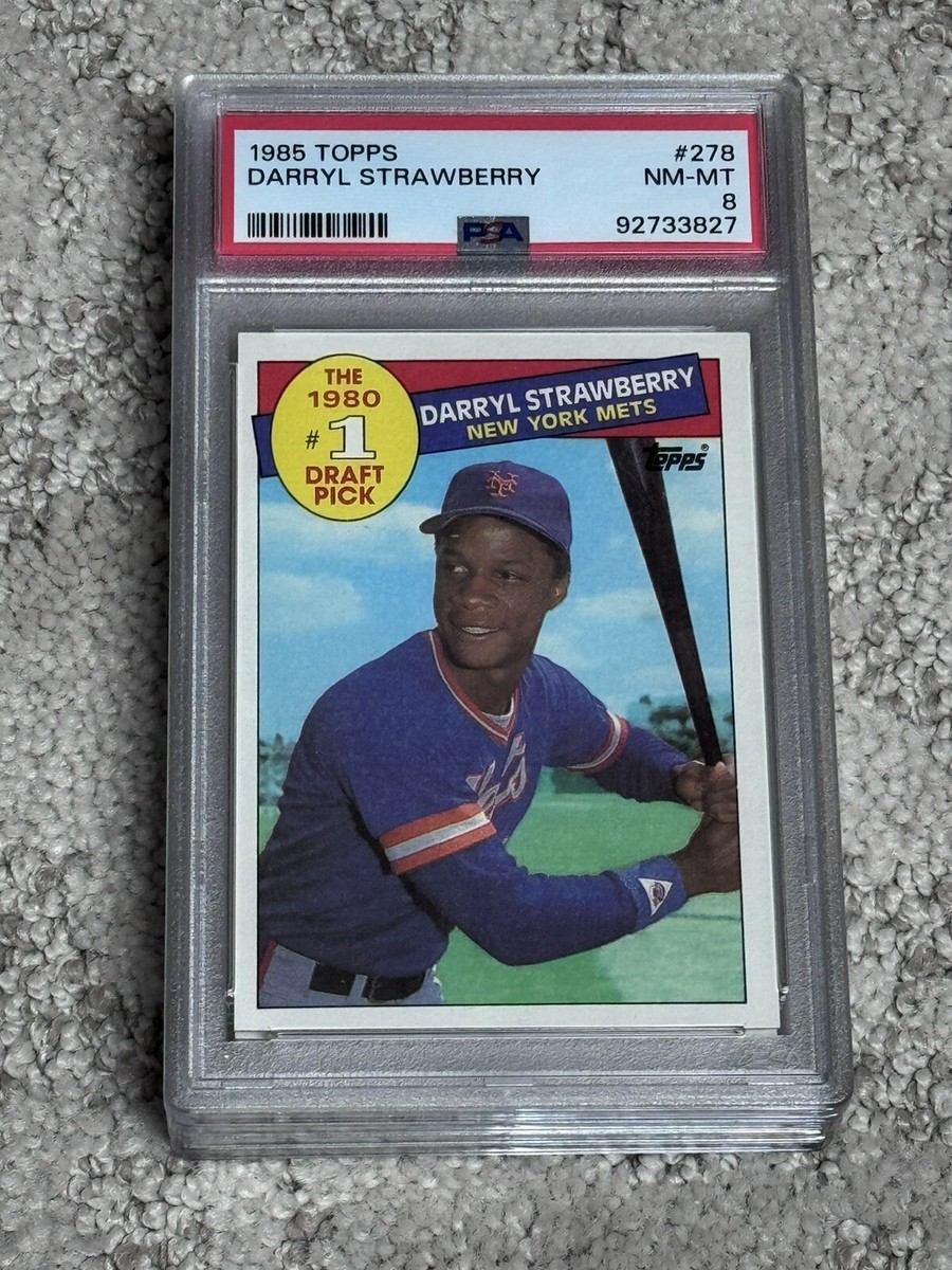 1985 TOPPS BASEBALL CARD LOW POP PSA 8 DARRYL STRAWBERRY #1 DRAFT