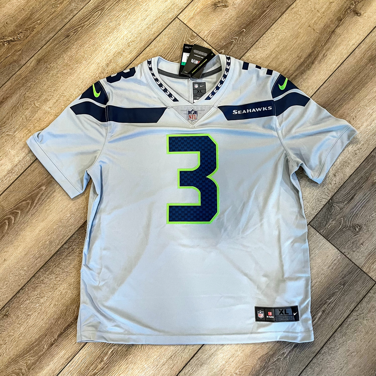 Nike Seattle Seahawks Russell Wilson Gray Alternate Game On Field
