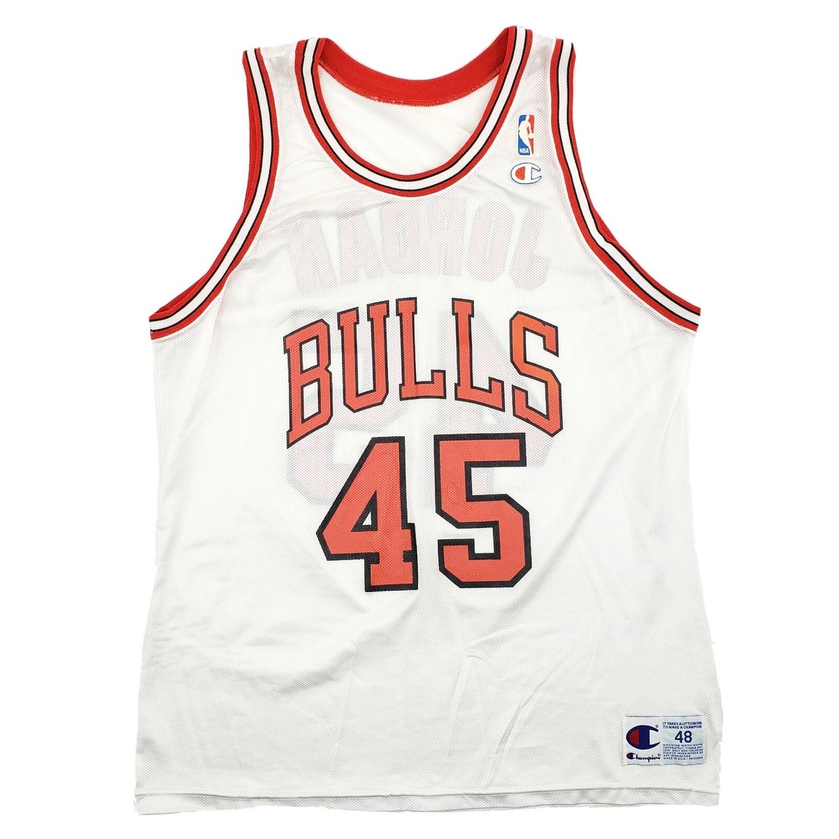 Vintage Champion Michael Jordan Chicago Bulls White Jersey #45 X