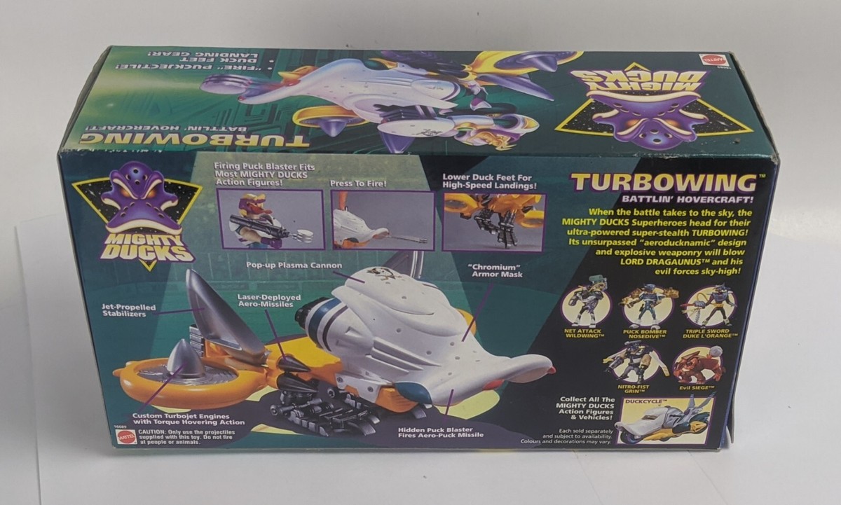 90's Mattel Mighty Ducks Turbowing Battlin Hovercraft SEALED Box