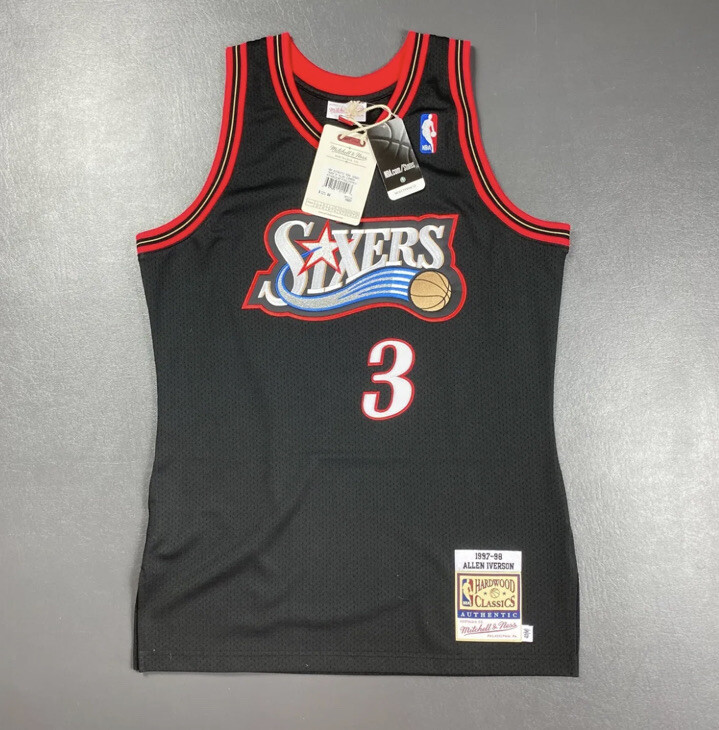 100% Authentic Allen Iverson Mitchell Ness 97 98 Sixers Jersey