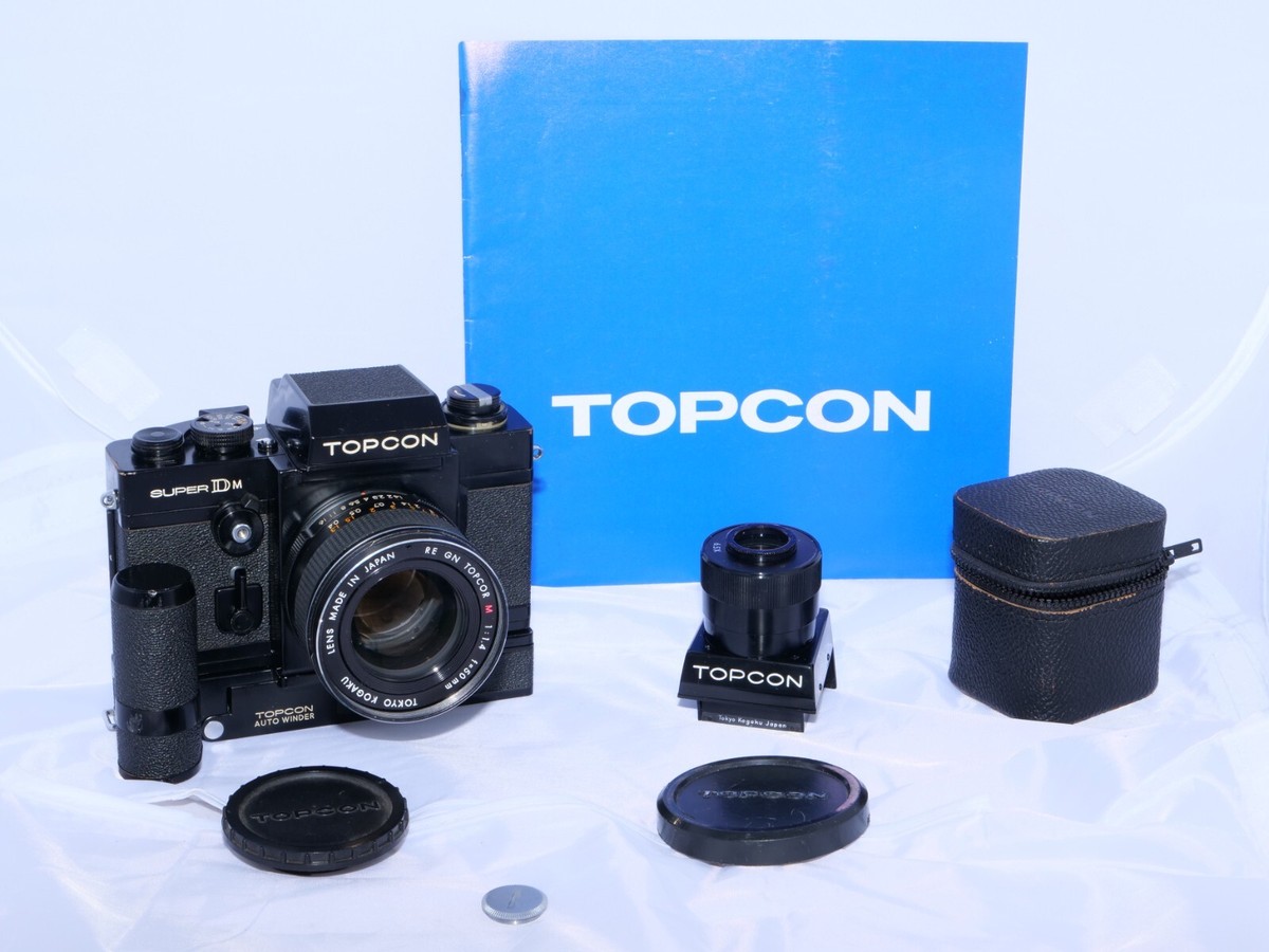 Topcon Super DM black camera. GN-Topcor 50mm f1.4 lens. Topcon