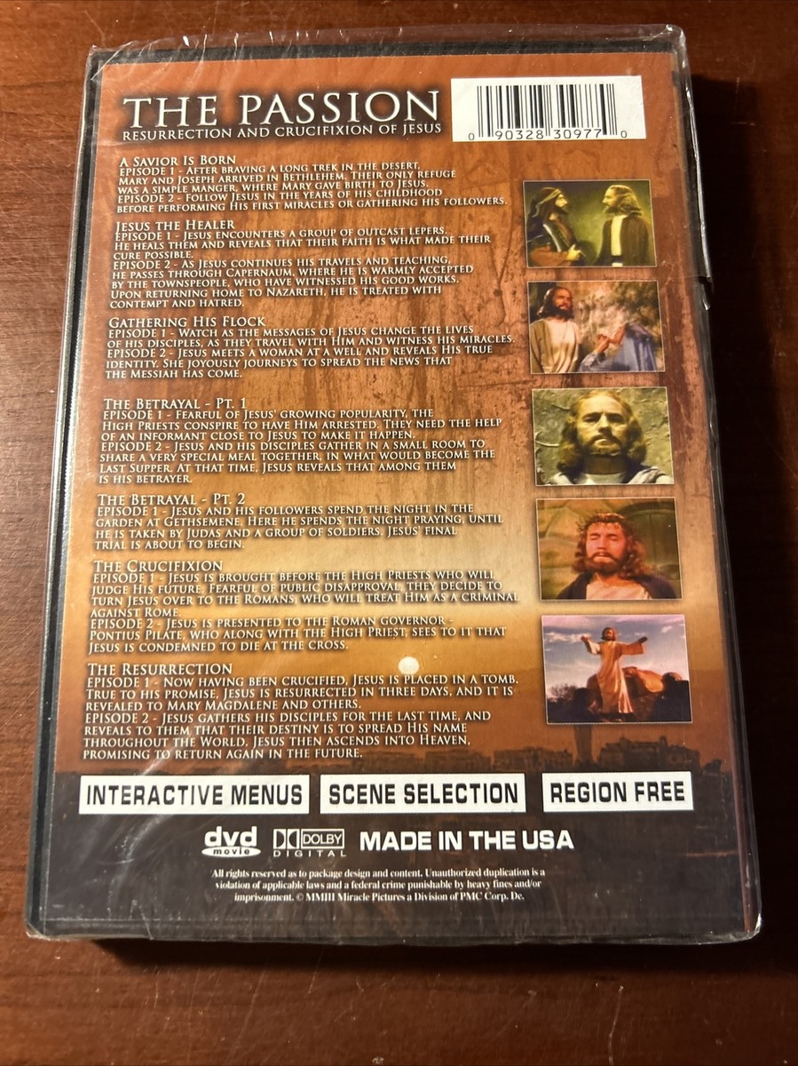THE PASSION RESURRECTION AND CRUCIFICATION OF JESUS - DVD - BRAND