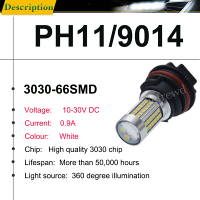 2Pcs LED Headlight Bulb PH11 9014 Hi/Lo Beam For Honda DIO AF54-56