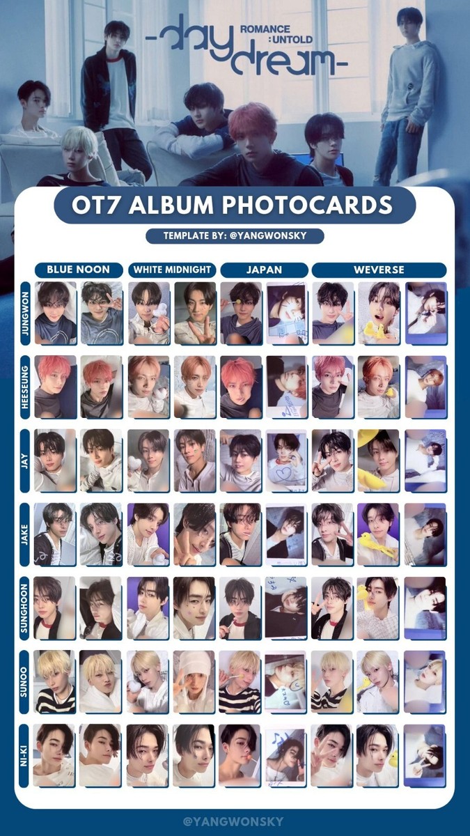 ENHYPEN x ROMANCE: UNTOLD daydream BLUEMOON WHITEMIDNIGHT ALB