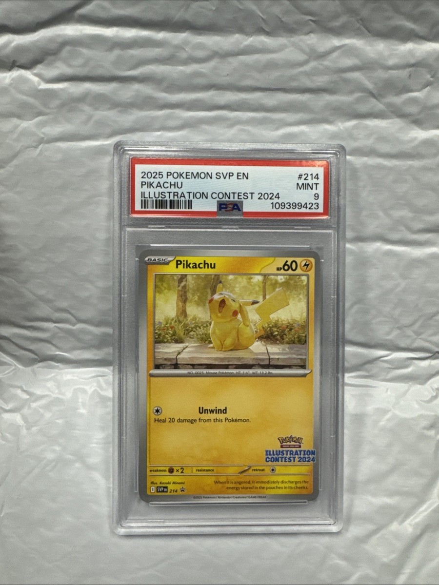 Pikachu 2025 Pokemon Illustration Contest 2024 Promo #214 PSA 9 | eBay