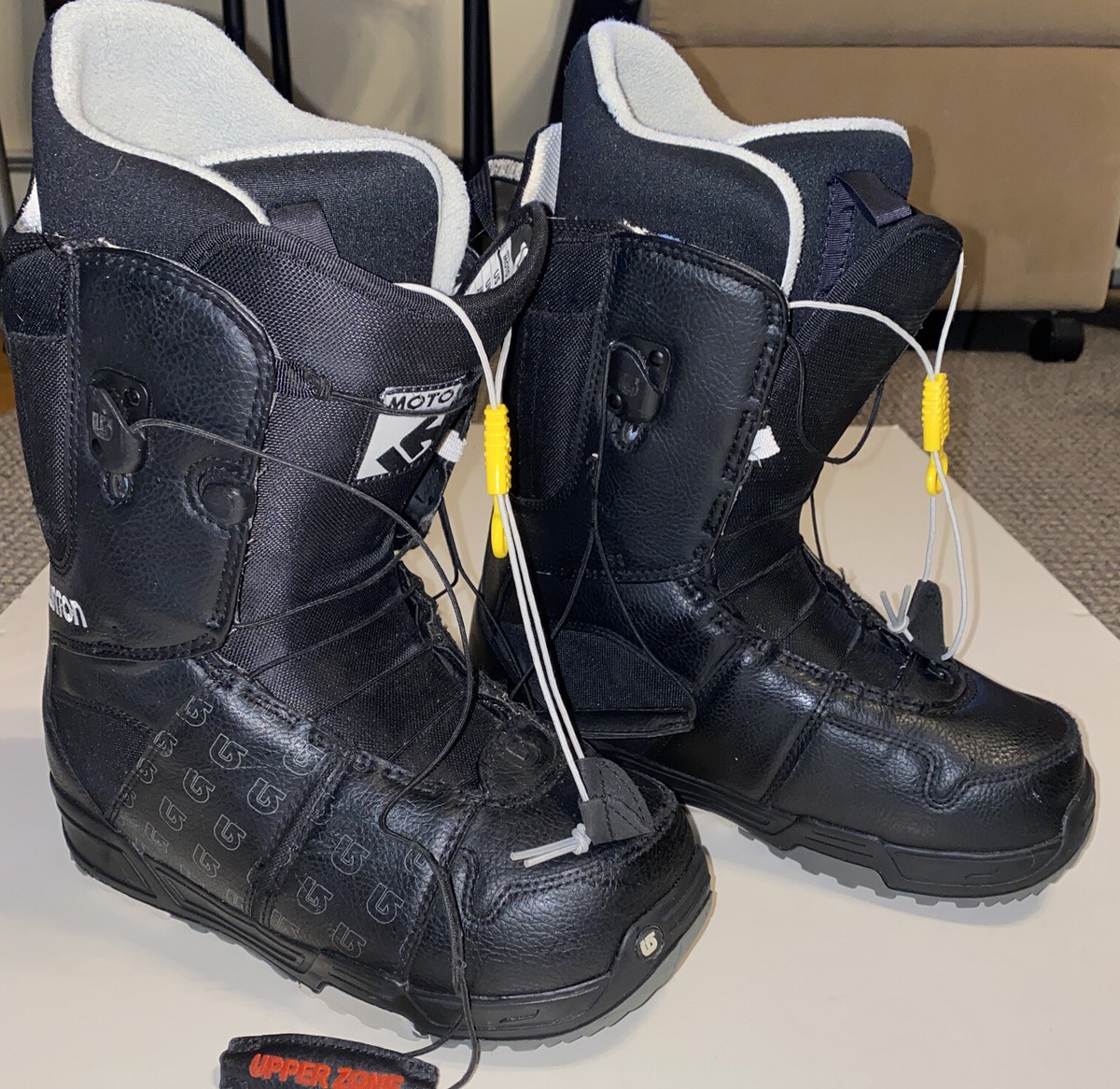 Burton Men's Moto Imprint 1 Snowboard Boots Black Grey Upper Lower