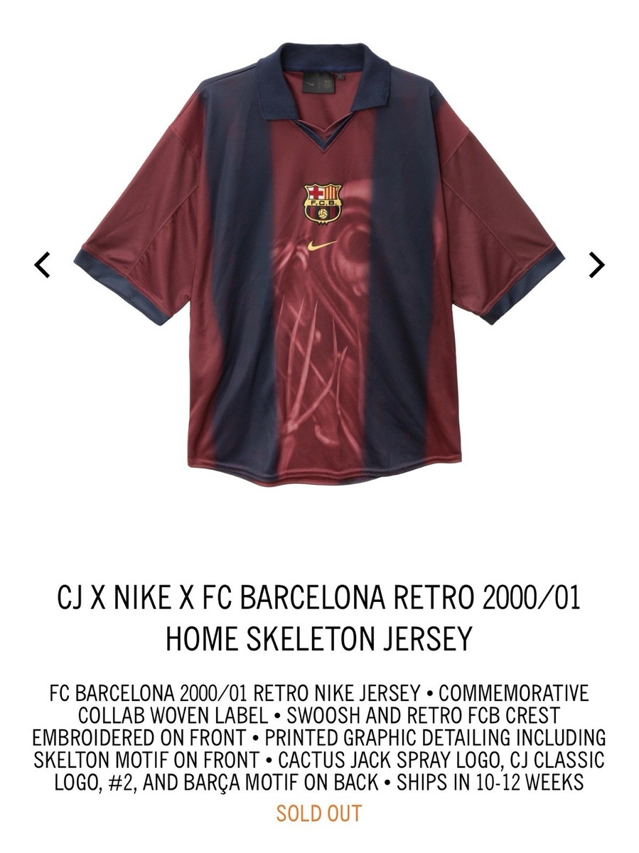 Travis Scott x Barcelona x Nike FC Jersey 2000/2001 Size L Brand