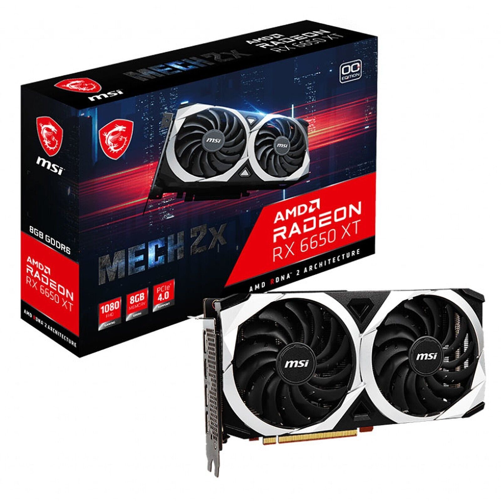 MSI Radeon RX 6650 XT MECH 2X 8G OC 8GB GDDR6 Graphics Card (V502