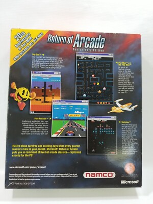 Microsoft RETURN OF ARCADE PAC-MAN Galaxian 1995 WINDOWS BiG Box