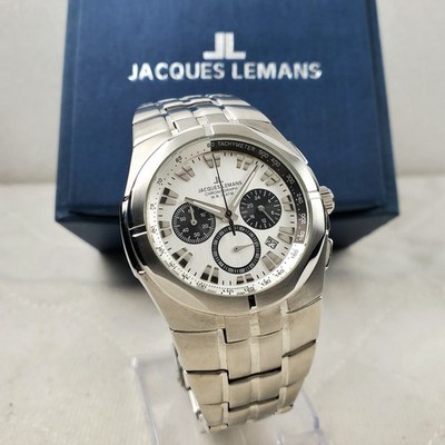 JACQUES LEMANS CHRONOGRAPH T TACHYMETER 1-1348 PANDA WR 100M MEN'S