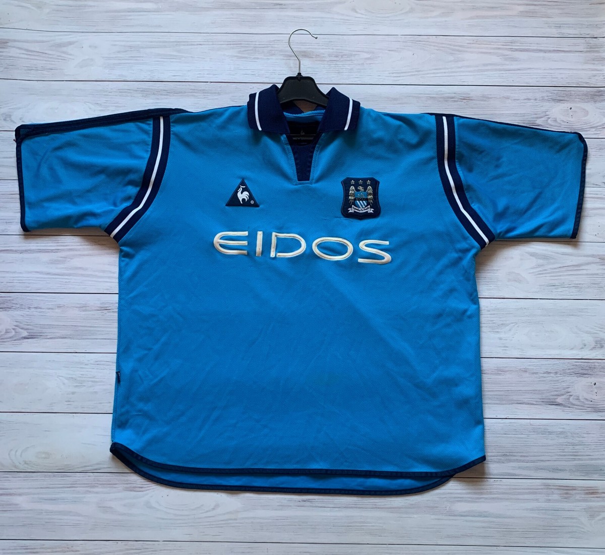 Manchester City 2001 2002 Home football shirt jersey Le Coq