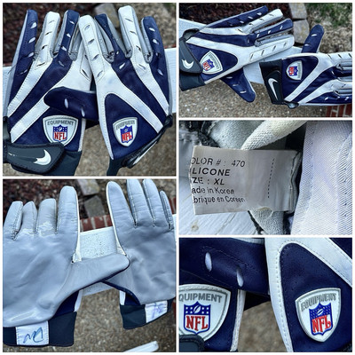 nike magnigrip elite NFL Equipment Player football gloves Xl Navy